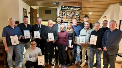 Die Geehrten der Bayerischen Staatsbrauerei Weihenstephan. (Foto: Weihenstephan)