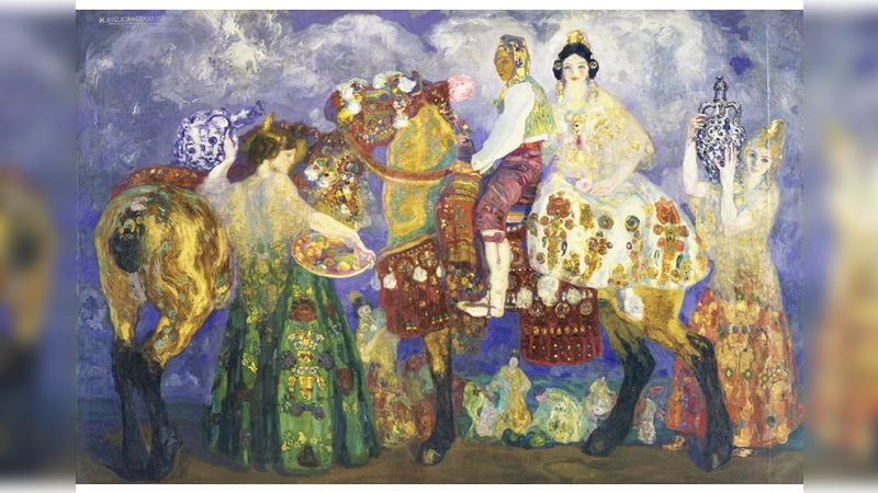 Hermen Anglada Camarasa malte 1909 die „Bauern von Gandía”. Das Ölgemälde ist in der Ausstellung „Barcelona moderna. Von Gaudí bis Picasso” zu sehen.  (Foto: Museo de Bellas Artes de Asturias. Col. Pedro Masaveu/ Marcos Morilla. © Hermen Anglada Camarasa, VG Bild-Kunst, Bonn 2026)