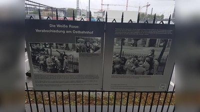 In der Orleansstraße wurde ein bekanntes Foto von Sophie und Hans Scholl aufgenommen. Der Zaun muss demnächst weichen, ein neuer Gedenkort soll dafür entstehen. (Foto: bas)