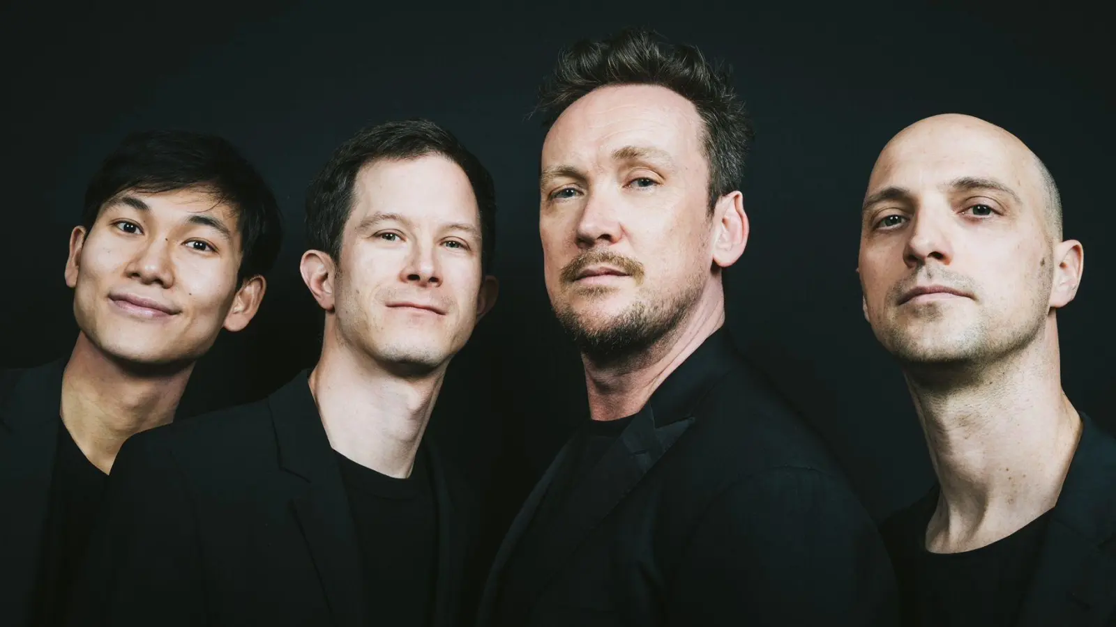 Die Solisten aus dem Symphonieorchester des Bayerischen Rundfunks kommen nach Seefeld (v.l.): Lorenz Chen, Korbinian Altenberger, Benedict Hames und Jaka Stadler. (Foto: BR/Astrid Ackermann)