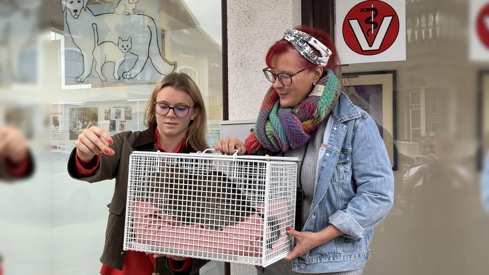 Lena Schwarzer (l.) mit Kreisrätin Andrea Schulze-Krauss, die für eine landkreisweite Registrierungs- und Kastrationspflicht eintritt. (Foto: pst)