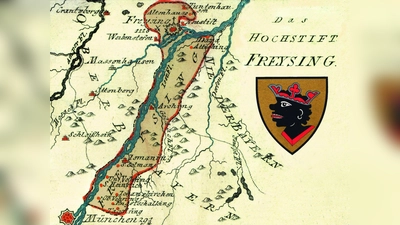 Historische Karte des ehemaligen Hochstifts Freysing. Eine Wanderausstellung beschäftigt sich mit der Gründung der Grafschaft Ysarrain vor 700 Jahren. (Foto: NordOstKultur)