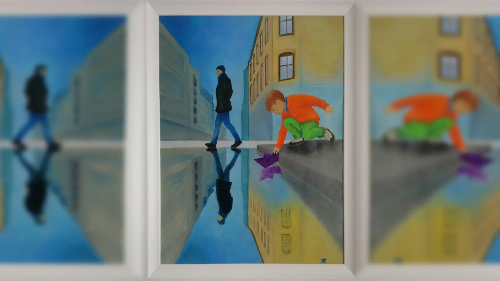 Die Jahresausstellung 2021 des Kunstkreis im K&amp;amp;K Neuried steht unter dem Motto „Augenblicke“, interpretiert im Bild von Inge Altinger-Ralle. (Foto: Inge Altinger-Ralle/ K&K Neuried)