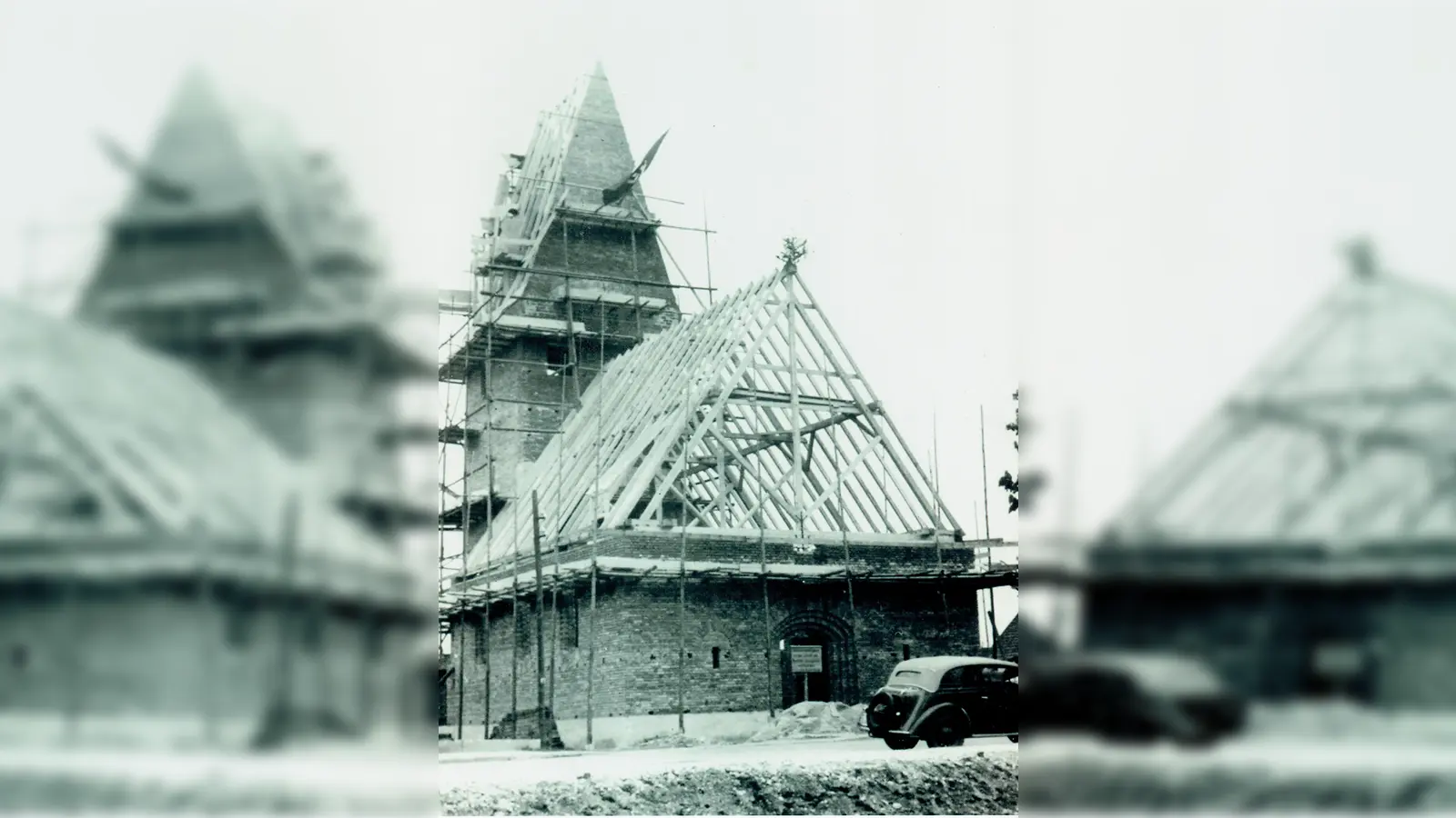 Richtfest der Adventskirche 1939. (Foto: Gem)