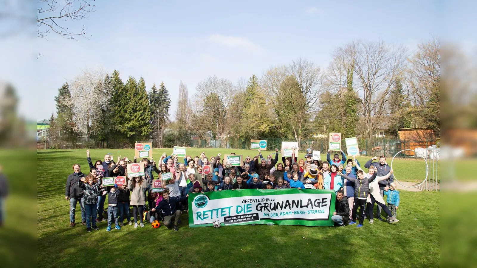 Die Anwohner der Adam-Berg-Straße im Ramersdorfer Süden kämpfen für den Erhalt einer öffentlichen Grünanlage. (Foto: Bürgerinitiative)