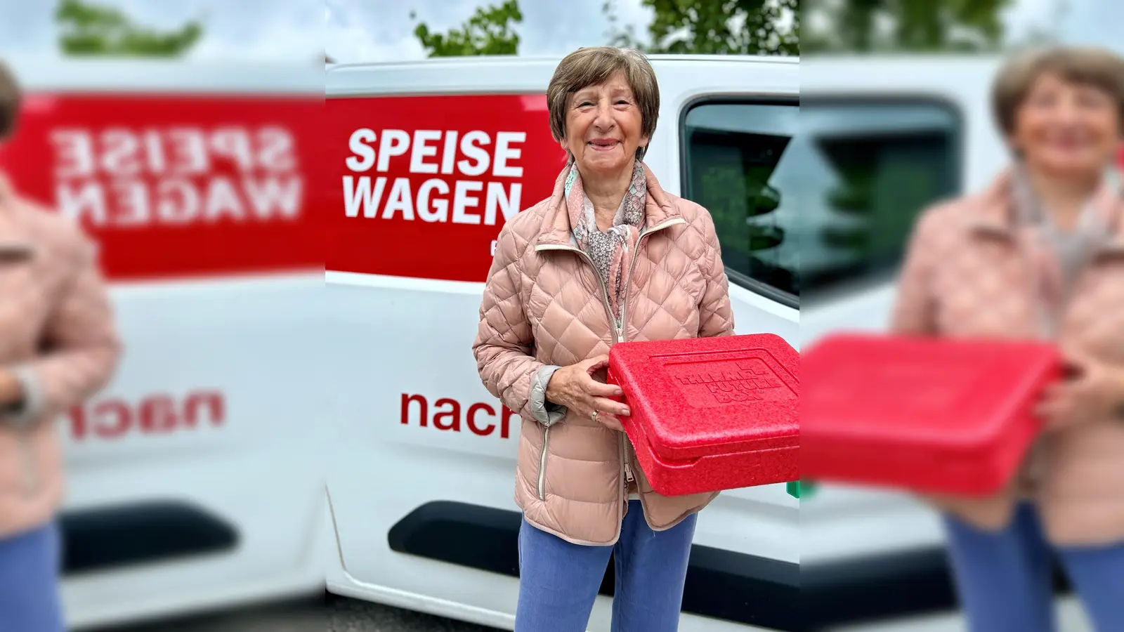 Die Nachbarschaftshilfe erweitert das Angebot an gekühlten Speisen. In der neuen roten BistroBox kommt die Mahlzeit zu den Kunden. (Foto: © NBH)