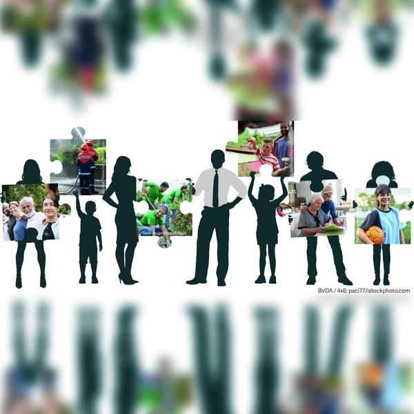 Ehrenamt ist das Rückgrat unserer Gesellschaft – Kostenlose Wochenzeitungen sind Rückgrat des Ehrenamtes. (Grafik: BVDA)