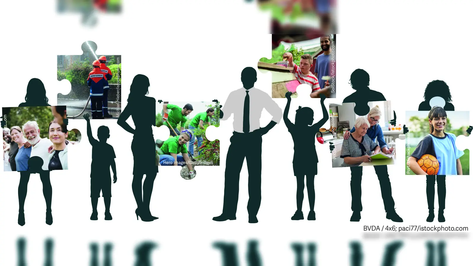 Ehrenamt ist das Rückgrat unserer Gesellschaft – Kostenlose Wochenzeitungen sind Rückgrat des Ehrenamtes. (Grafik: BVDA)