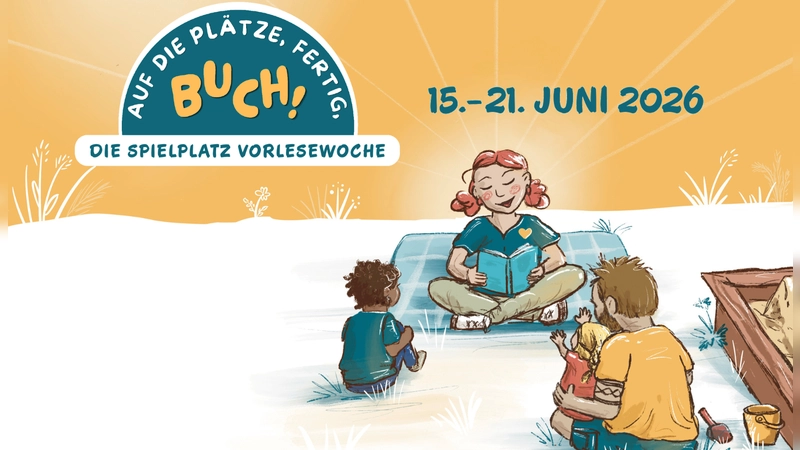 Spielplätze werden zu Vorlesesälen: Die Aktionswoche „Auf die Plätze, fertig, BUCH!“ läuft in Deutschland, Österreich, der Schweiz und Luxemburg. (Bild: Elena Bauer)