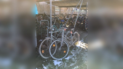 Mit einer Banderole gekennzeichnete Fahrräder werden am 3. Mai entsorgt. (Foto: Gemeinde Haar)