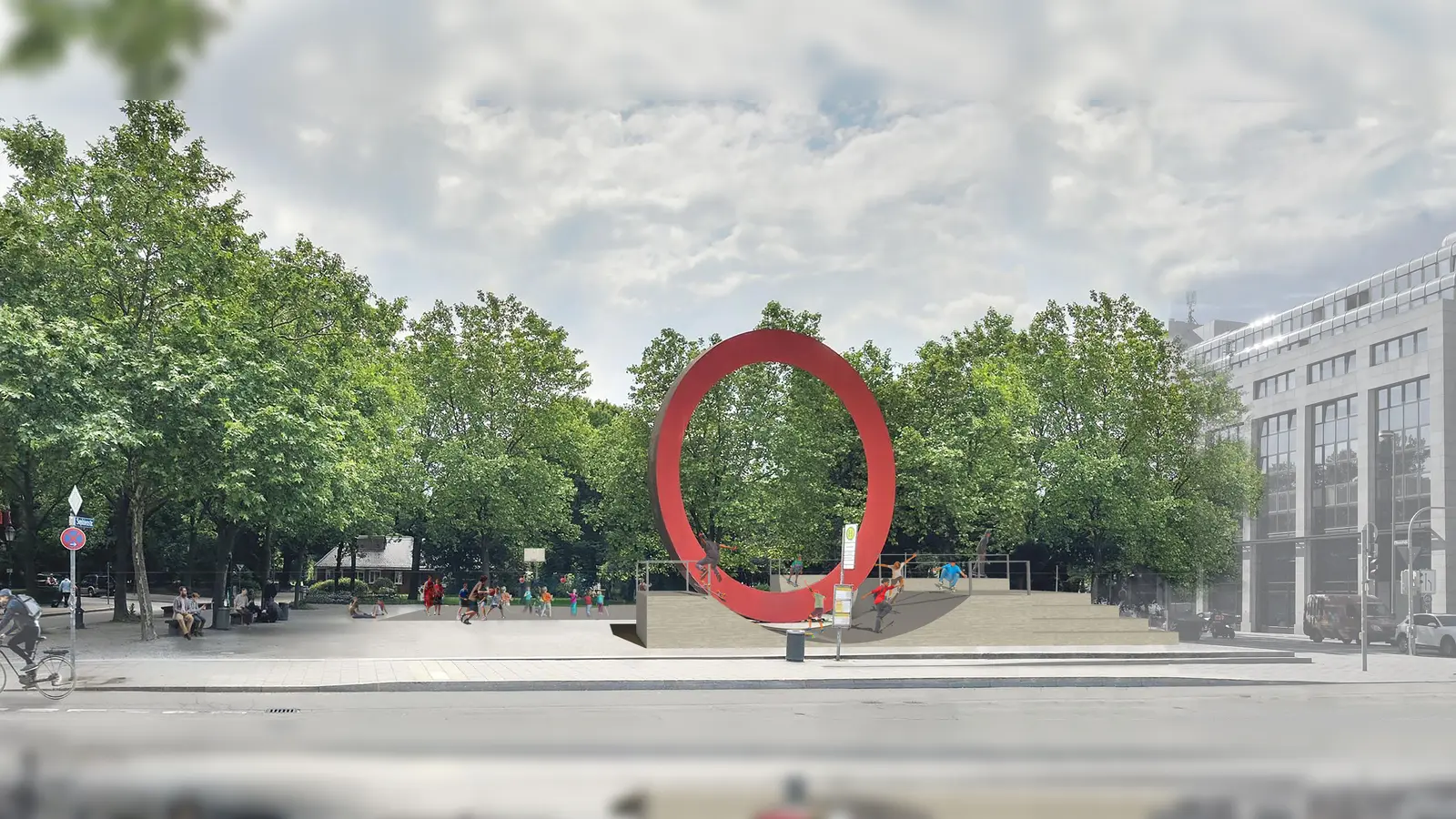 Skaten und Streetball spielen wird man bald am Karl-Stützel-Platz am westlichen Eingang zum Alten Botanischen Garten können. Die Belebung des Platzes soll auch unerwünschten Nutzungen entgegenwirken. (Foto: LHM)