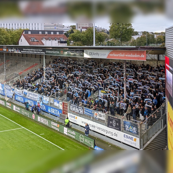 Enttäuscht: Auswärtsfahrende des TSV 1860 München in Wiesbaden.  (Foto: M. Forster)