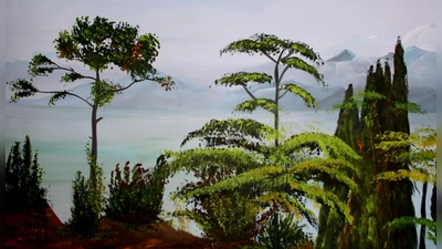 Dieses Werk von Monika Jasmine zeigt Tremosine am Gardasee. (Foto: Monika Jasmine)