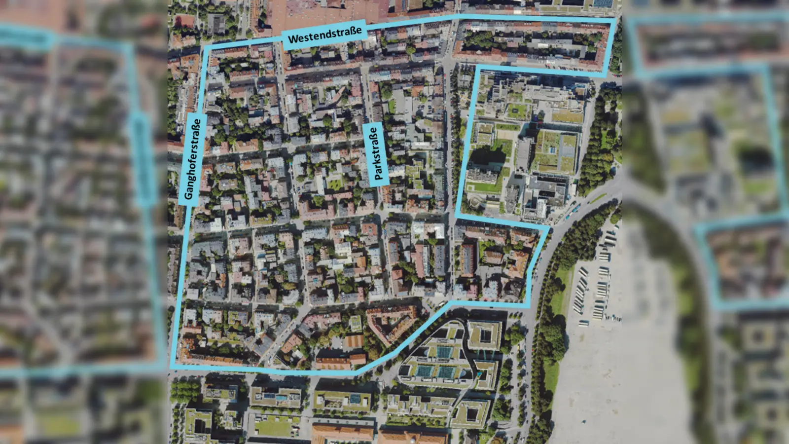 Das Gebiet des Quartiers Parkstraße im Westend. (Foto: Stadt München)