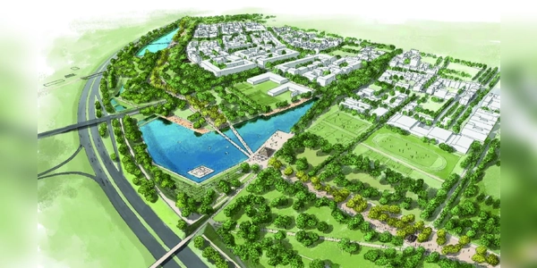 Der Landschaftspark Freiham mit den geplanten Badeseen. (Foto: LHM/Planungsreferat)