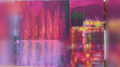 Dieses Werk von Eeva Suffel ist neben vielen weiteren der vhs-Malgruppe im Gilchinger Rathaus zu sehen. (Foto: Eeva Suffel)