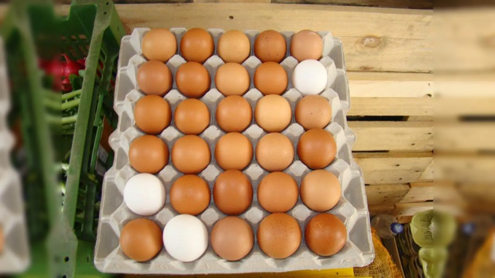 Frische Eier von „glücklichen Hühnern” gibt es in der Freiluftbox. (Foto: pst)