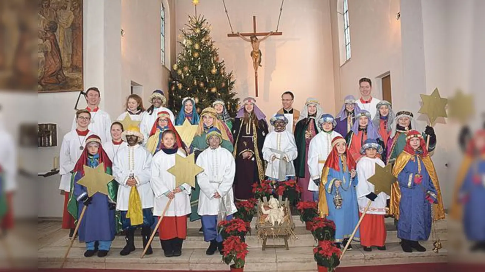 Die Buben und Mädchen als Sternsinger der Pfarrei Rosenkranzkönigin in Unterbiberg.	 (Foto: privat)