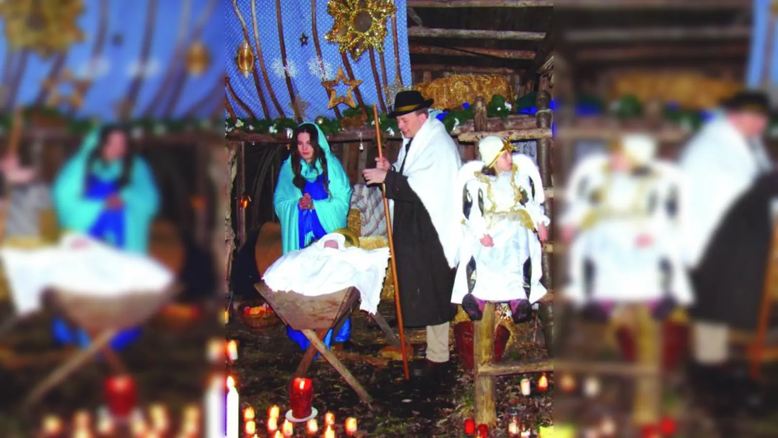 Ein junges Ehepaar mit ihrem wenige Monate alten Baby mimte bei der Waldweihnacht der Kolpingsfamilie die Heilige Familie und bescherte ein unvergessliches Weihnachtserlebnis. (Foto: pi)