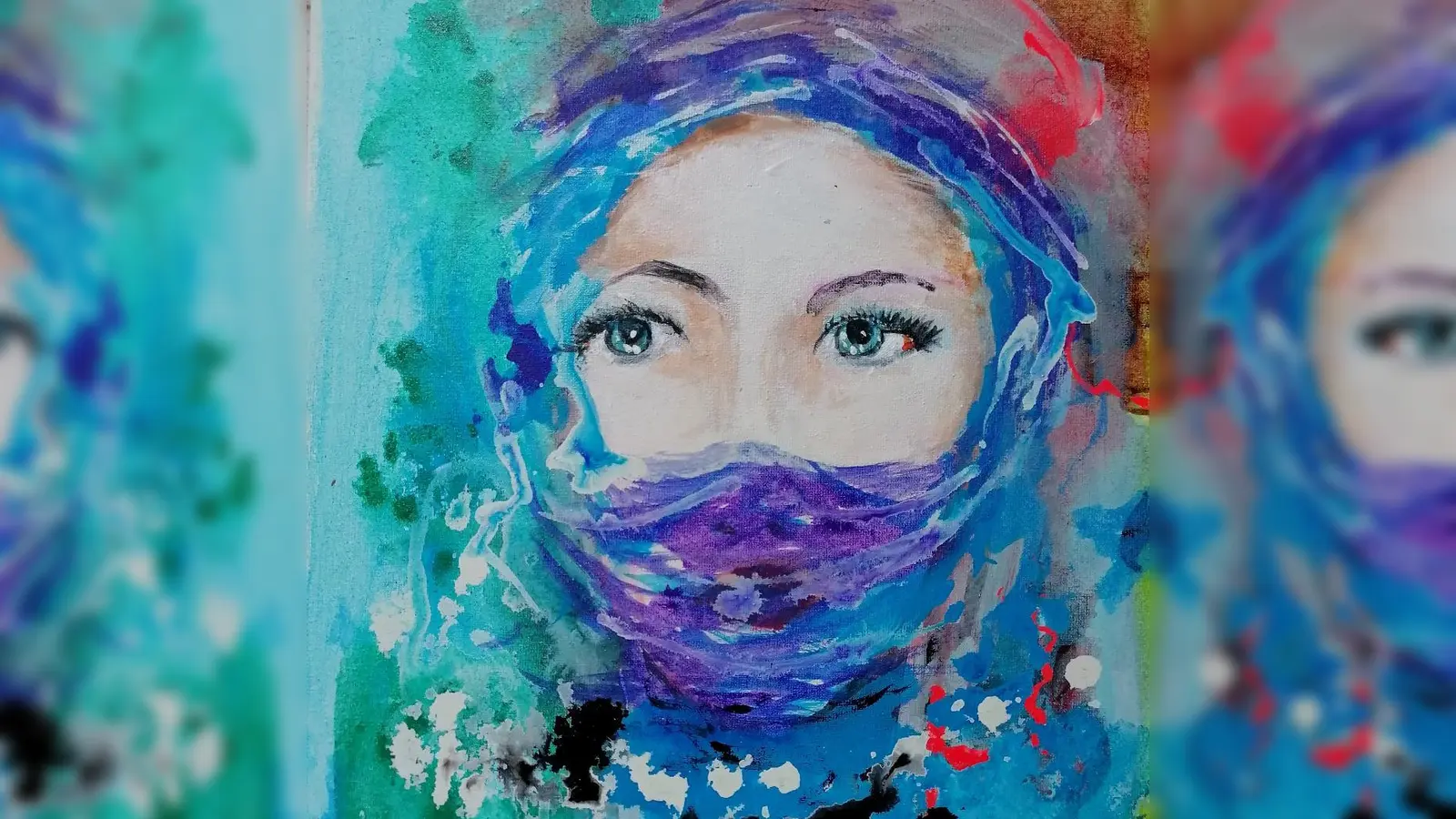 Der Künstler Shahab Nadery zeigt Rathaus Neukeferloh seine Werke. (Bild: Shahab Nadery)