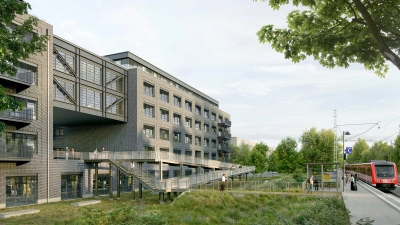 Im November soll die SOHO-Verbindungsbrücke am S-Bahnhof fertig sein. (Foto: OSA Ochs Schmidhuber Architekten GmbH)
