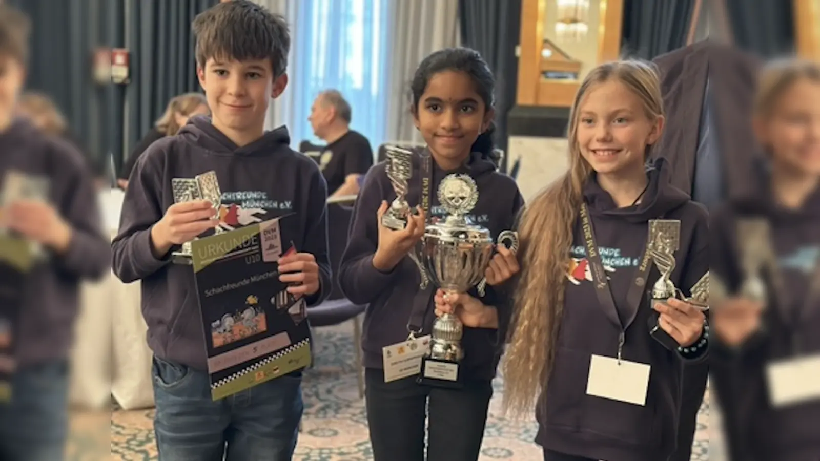 Bei der Deutschen Vereinsmeisterschaft in Magdeburg belegte die U10 der Schachfreunde München den fünften Platz. (Foto: Verein)