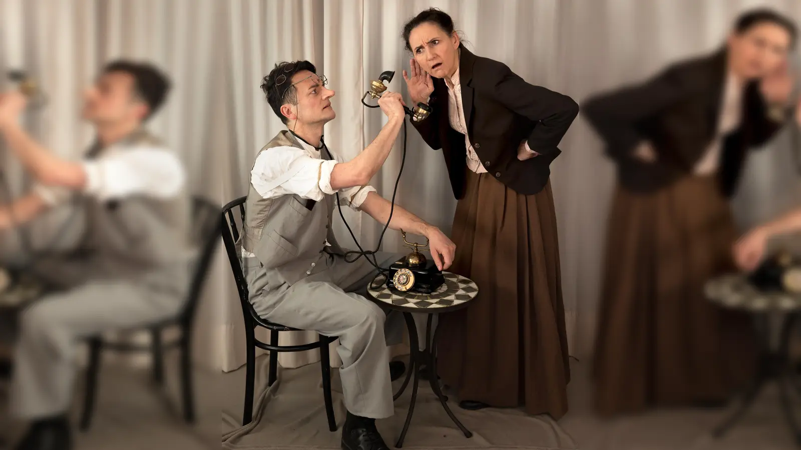 Johann Anzenberger und Bele Turba zeigen die beliebtesten Szenen von Karl Valentin und Liesl Karlstadt.  (Foto: ValentinKarlstadt Theater)