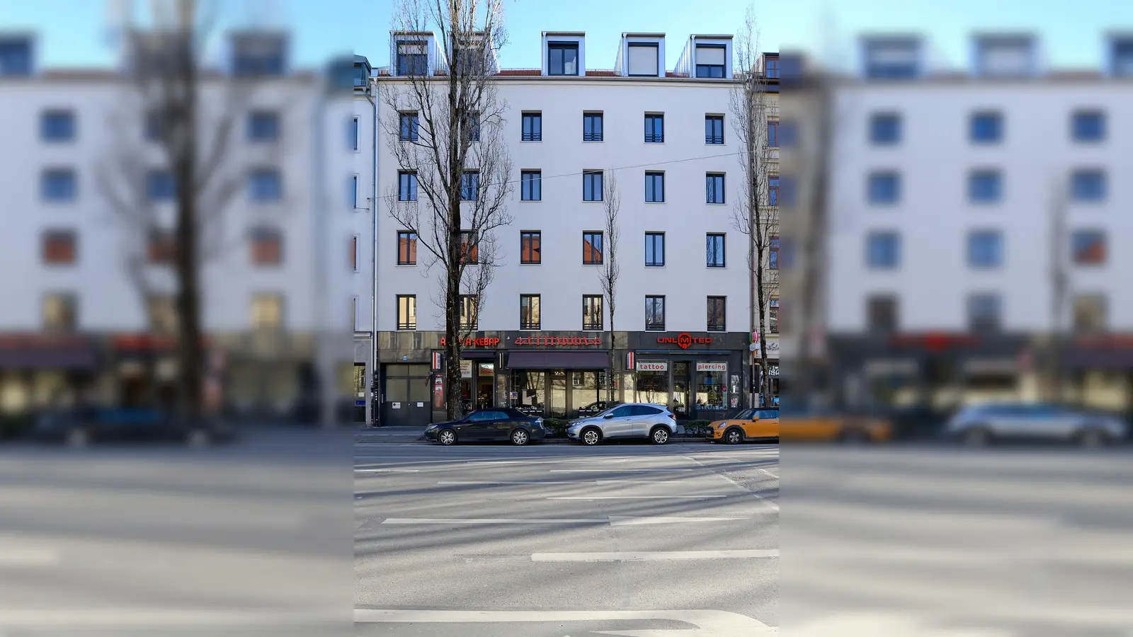 Das Vordergebäude an der Lindwurmstraße 75 verfügt über Wohnungen und Gewerbeeinheiten. (Foto: GEWOFAG)
