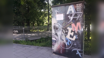 Der Bücherschrank an seinem neuen Standort vor der FOS/BOS. (Foto: privat)