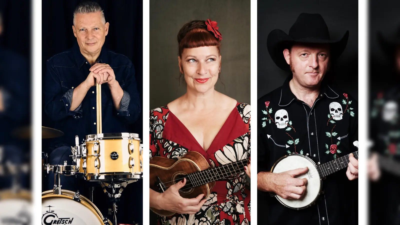 Michael Reiser, Petra Lewi und Titus Waldenfels (von links nach rechts) präsentieren ihr Programm im Wasserschloss Taufkirchen/Vils. (Foto: Waldenfels Trio)