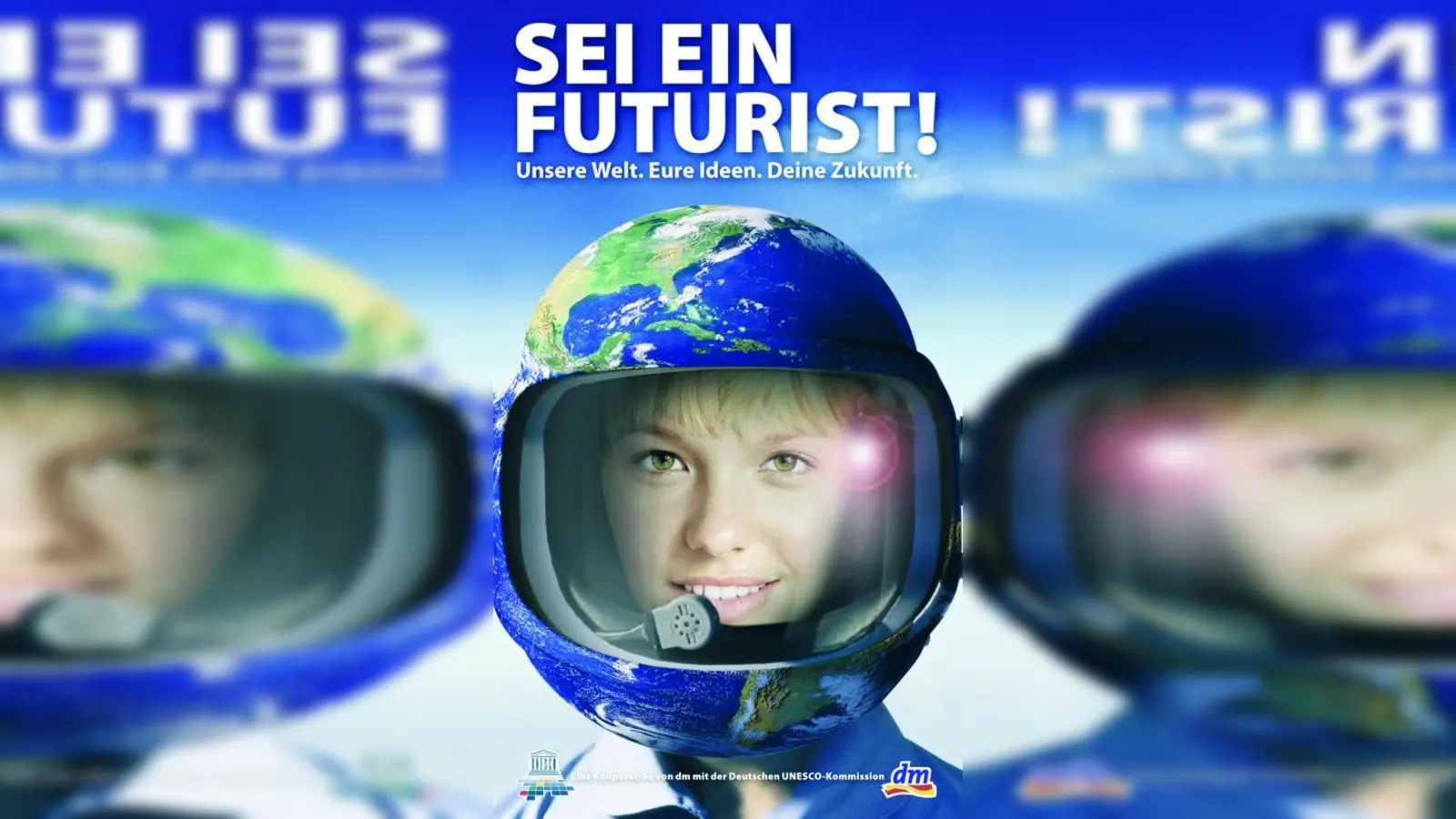 Das offizielle Plakat: Man muss kein Astronaut sein, um bei „Sei ein Futurist!” mitzumachen. Aber man sollte sich engagiert für ein Projekt einsetzen, das Zukunft bedeutet. (Foto: pi)