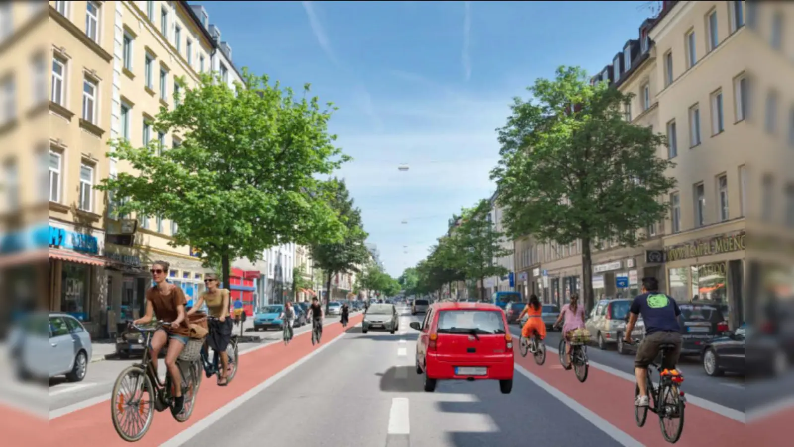 Mit Pop-up-Bike-Lanes will man den Radlern in München an wichtigen Punkten mehr Sicherheit verschaffen. (Foto: Green City e.V. )