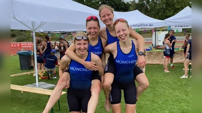 In der 2. Bundesliga etabliert: Das Frauen-Team mit (von links) Heloise Albot, Svenja Staehr, Lara Kunze und Greta Scholz. (Foto: München Road Runners Club e. V.)