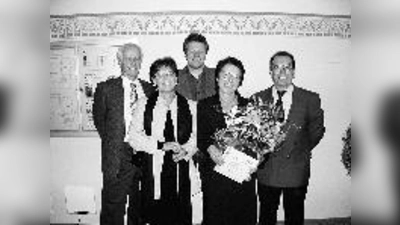 Die Münchner Delegation mit Rainer Volkmann (MdL), Ingeborg Staudenmeyer (Vorsitzende BA 9), Michael Franke (1. Vorsitzender FT Gern), Daniela Lahm und Roland Lahm (v.li.).  (Foto: Verein)