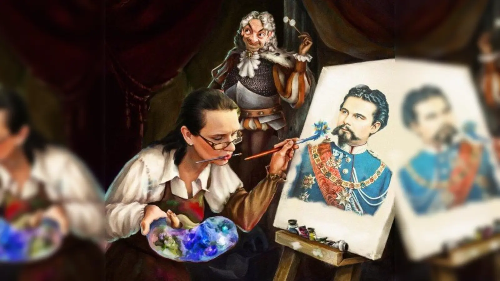 Das Karikatur-Bild von Thomas Axinger verrät, was für ein Bild ich auch präsentieren will“, kündigt Hanna Romin an. (Foto: Axinger)