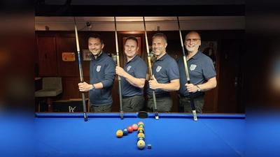 Haben den Aufstieg in die Verbandsliga klar gemacht: (v.l.) Markus Blieninger, Josef Scharl, Thomas Deuter und Ralf Hentschel. (Foto: PBC College)