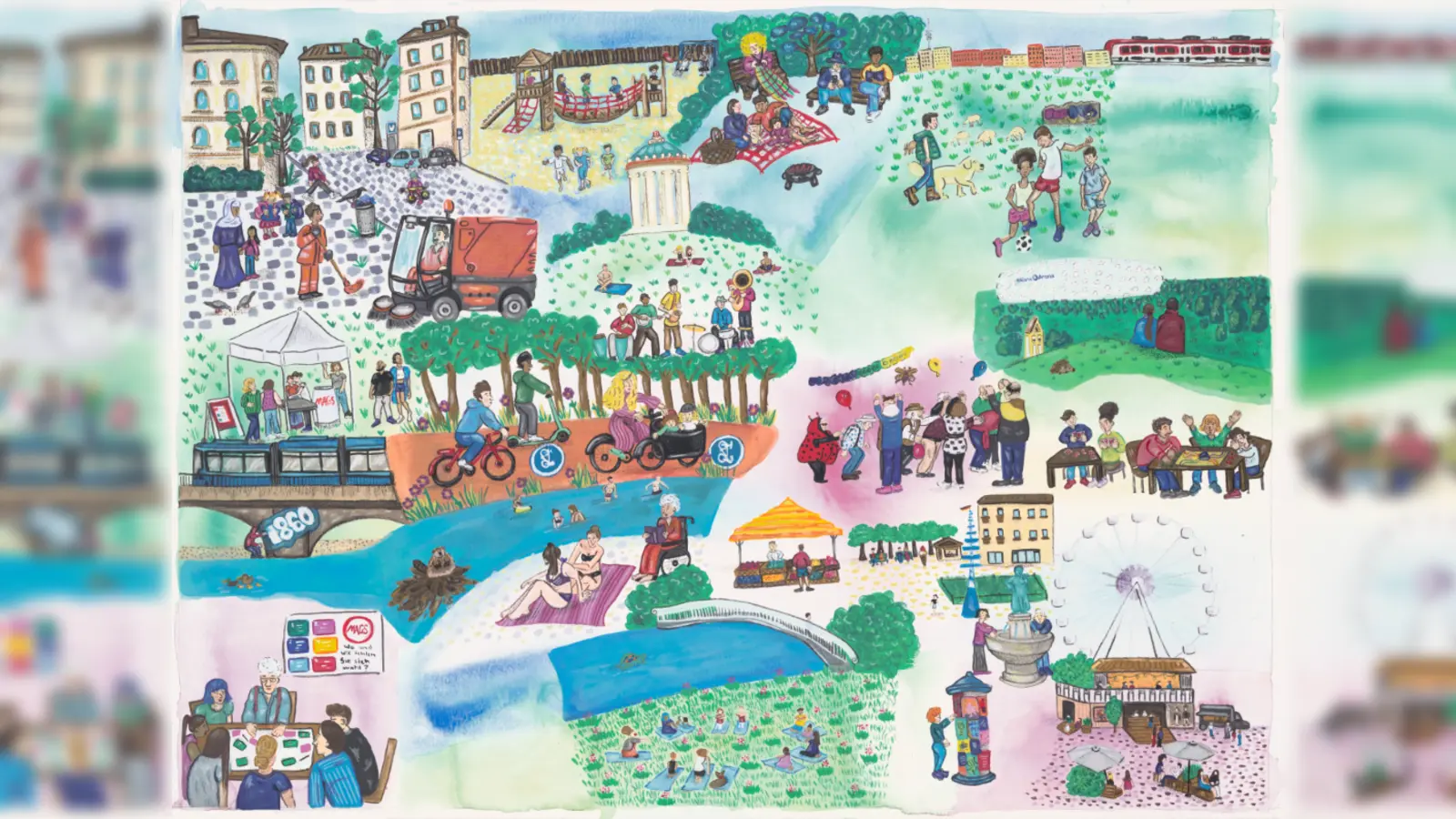 Das Wimmelbild im EineWeltHaus kann mitgestaltet werden. (Foto: Vanessa Hoffmann)