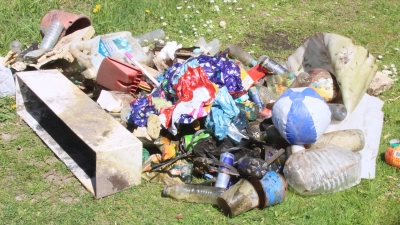 Diese Menge Müll kam beim Müllfischen zusammen. (Foto: Bergsteiner)