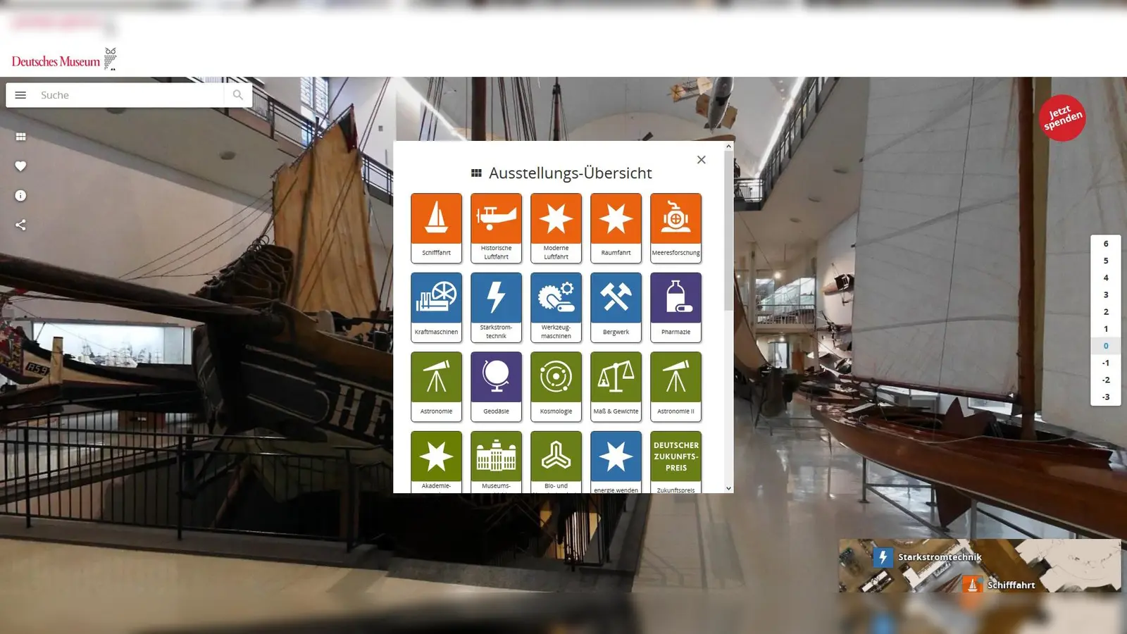 So sieht er aus, der virtuelle Rundgang durchs Deutsche Museum, der online abrufbar ist. (Foto: VA)