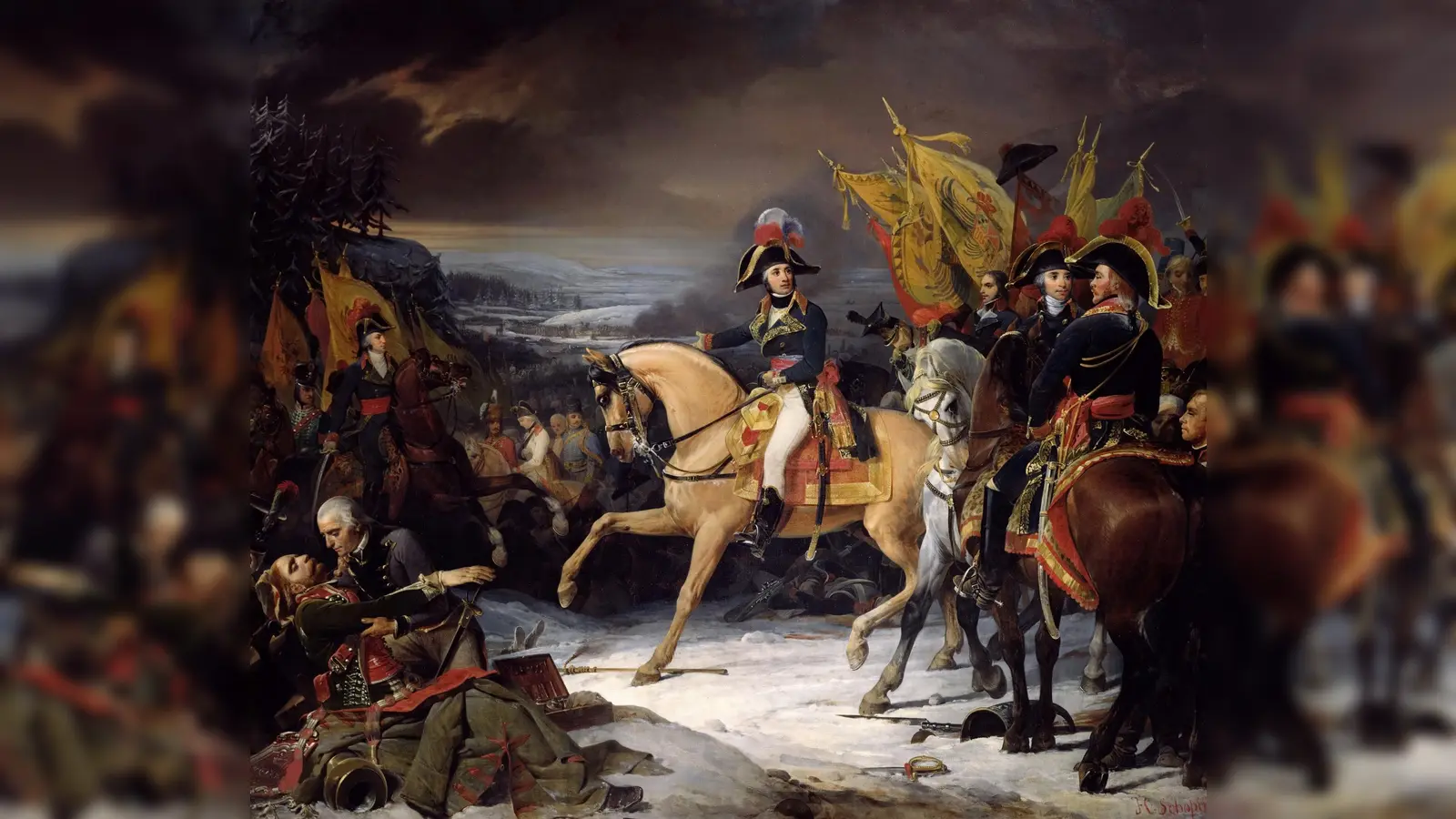 Das Ende der Schlacht von Hohenlinden: Generalmajor Moreau, begleitet von den Generälen Grouchy und Ney, trifft auf General Richepance.  (Foto: Gemeinfrei)