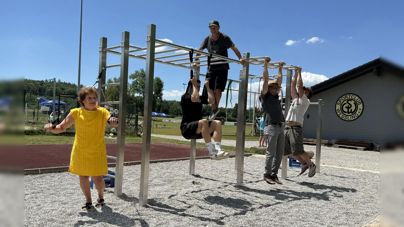 Testen die neue Anlage (v.l.): Claudia Bruns, Juri Gölitz, Flo Hagena, Michael Sturm und Christian Lekies. (Foto: pst)