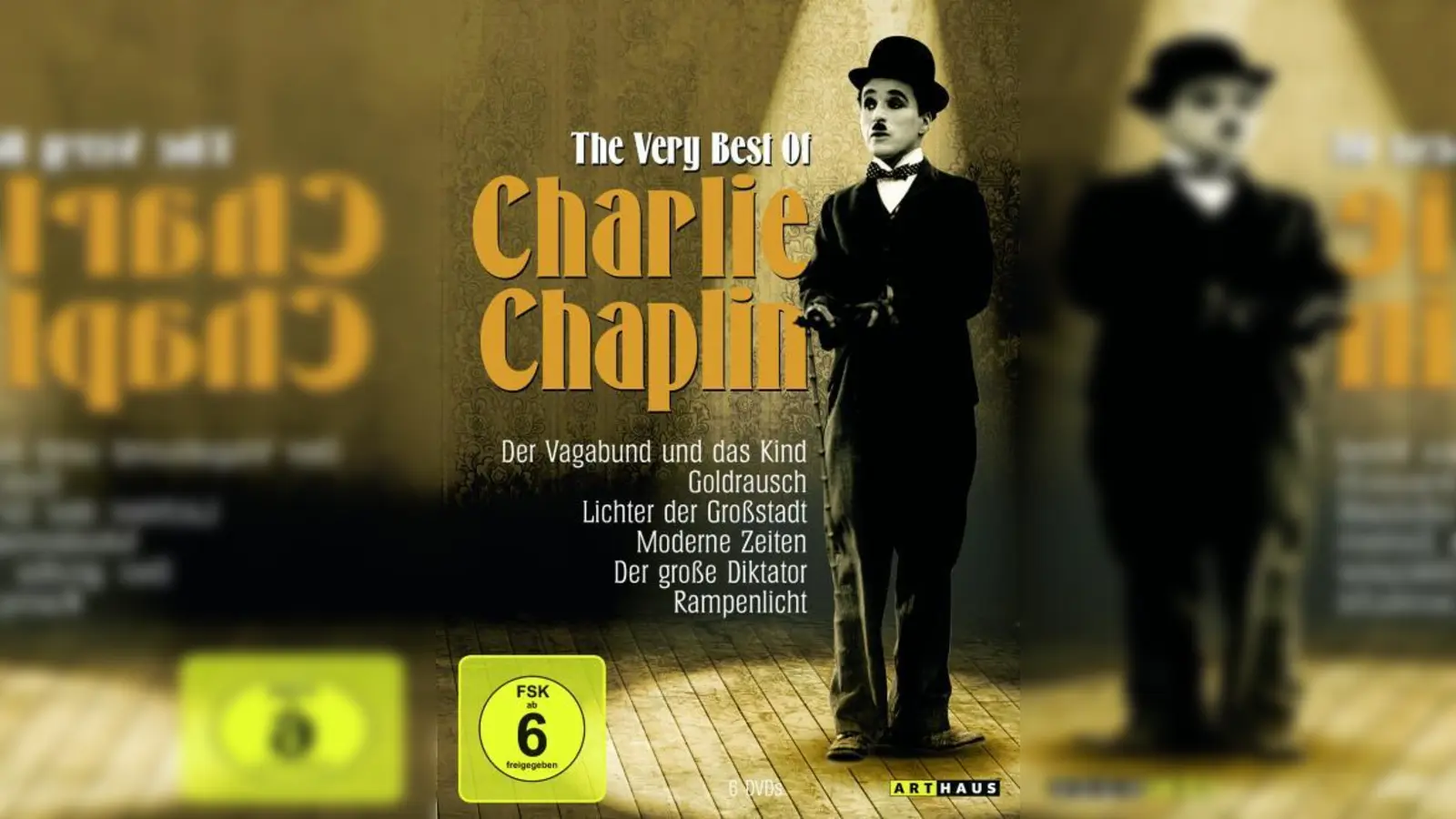 Charlie Chaplin - The Very Best of, 6 DVDs, 536 Min., Kinowelt, FSK: ab 6 Jahren