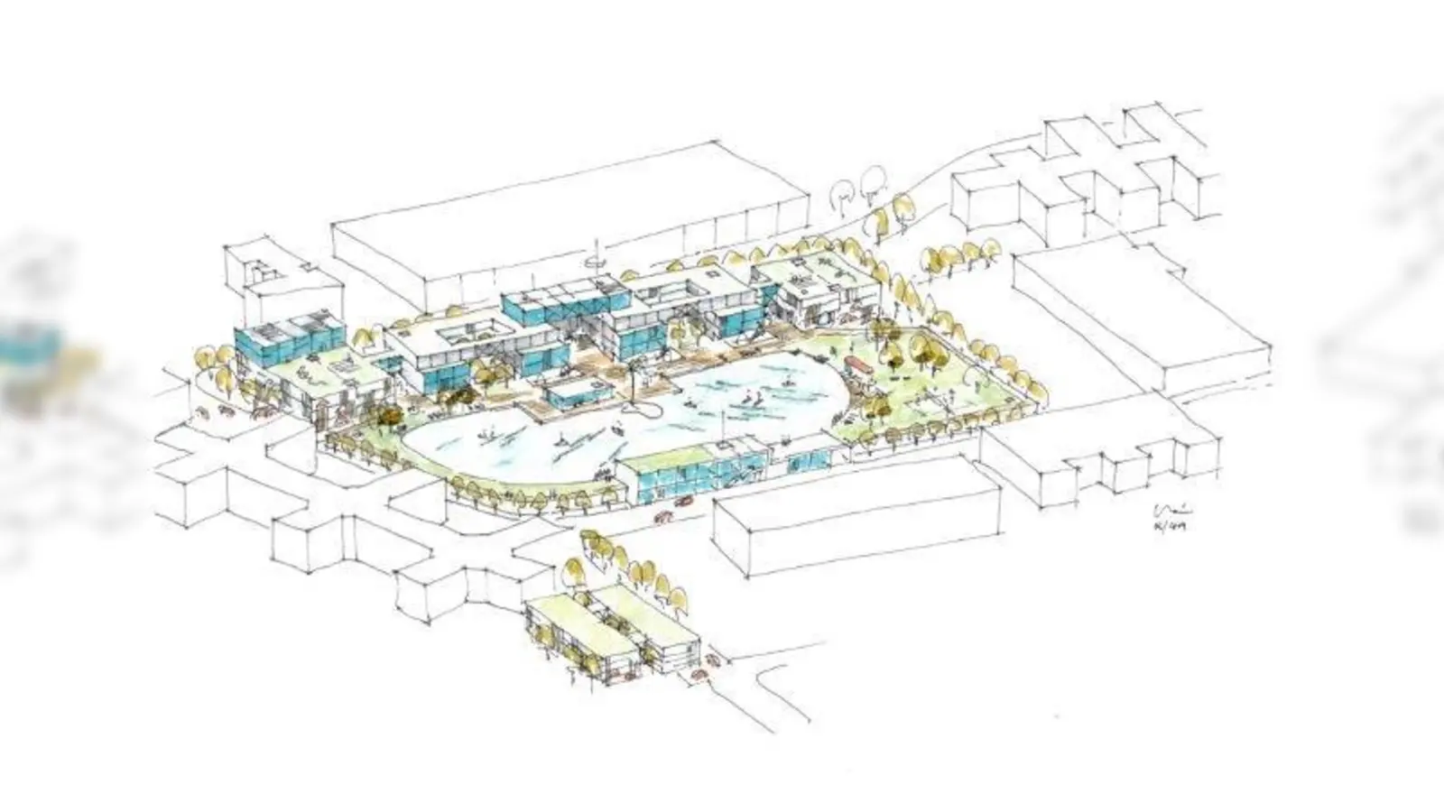 Im Munich Airport Business Park soll eine große Wellenanlage für Surfer entstehen. (Foto: RockCapitalGroup)