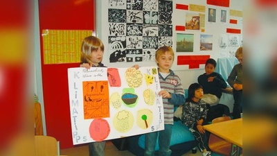 Philip (l). und Lukas geben Klimatipps. (Foto: bb)