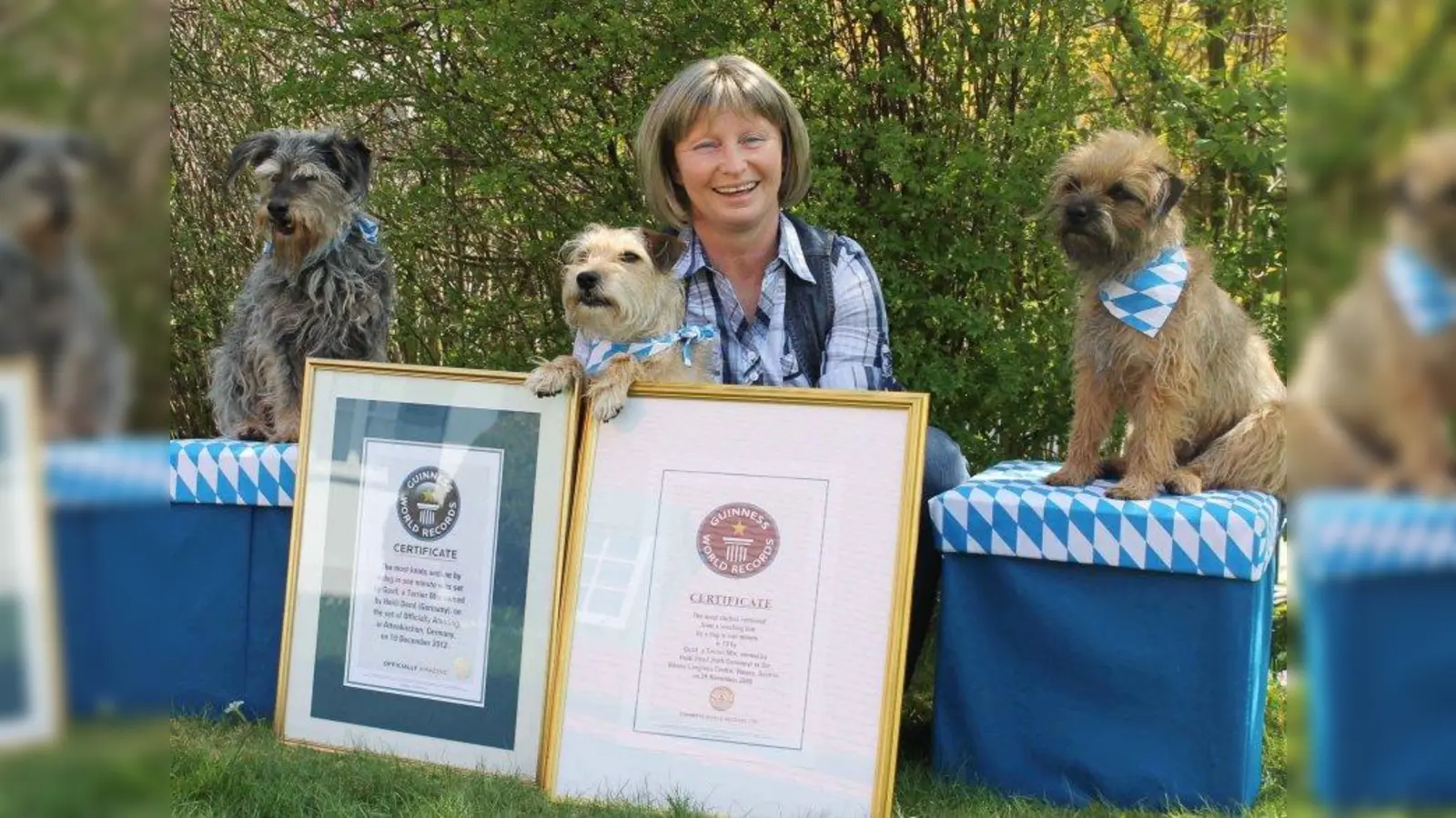 Heidi Deml mit Gustl, dem stolzen Weltrekordhalter. (Foto: HD)