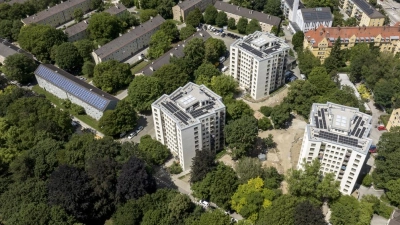 Die drei modernisierten Häuser stehen im Südosten des Klimaquartiers Ramersdorf, das vielen als „Ami-Siedlung” geläufig ist. (Foto: Münchner Wohnen/Thilo Härdtlein)
