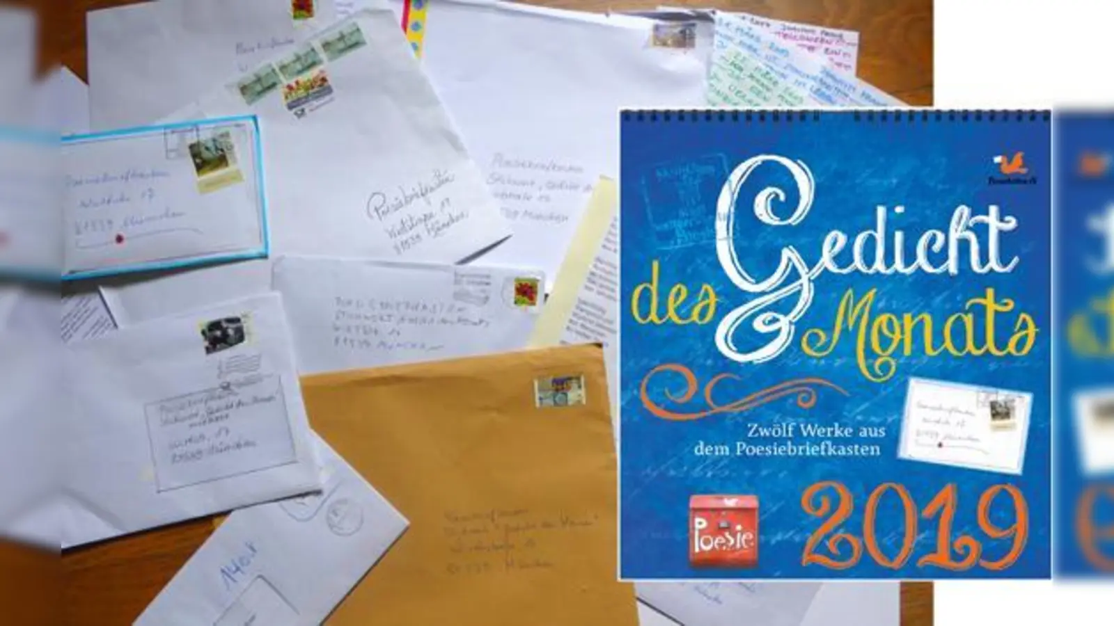 Für das „Gedicht des Monats” der Giesinger Poesieboten gab es viele Einsendungen. So sieht er aus, der Kalender 2019 mit den „Gedichten des Monats”.  (Fotos: Poesieboten)