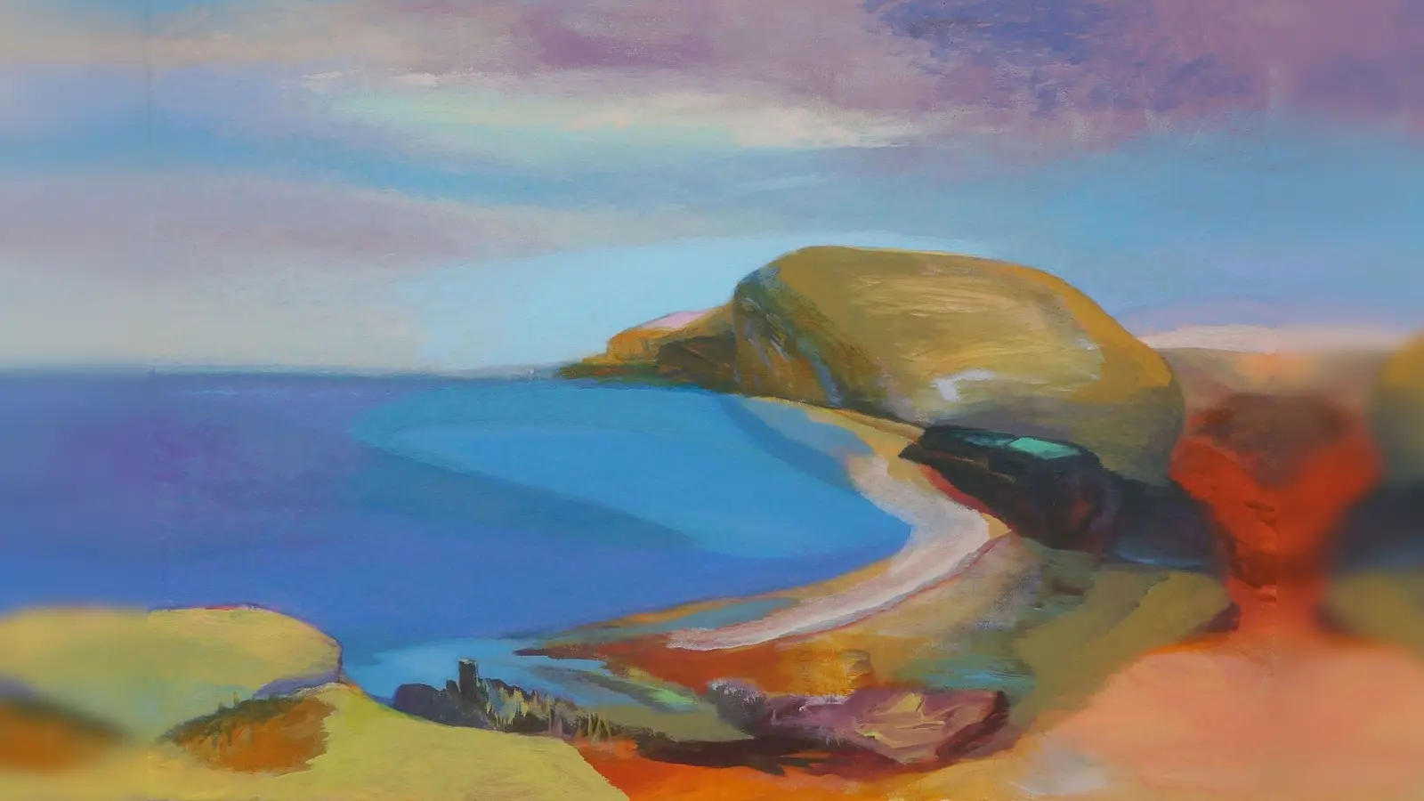 „Felsenküste” von Gabriele Strehlau, Acryl auf Leinwand, 42 x58 Zentimeter.  (Foto: Gabriele Strehlau)