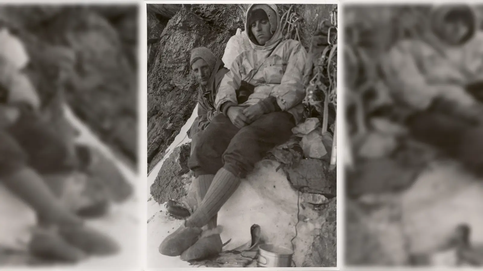 Historischer Moment der Alpingeschichte: Die deutsch-österreichische Seilschaft um Anderl Heckmair bei der Erstdurchsteigung der gefürchteten Eiger Nordwand 1938.  (Foto: Archiv des DAV, München)