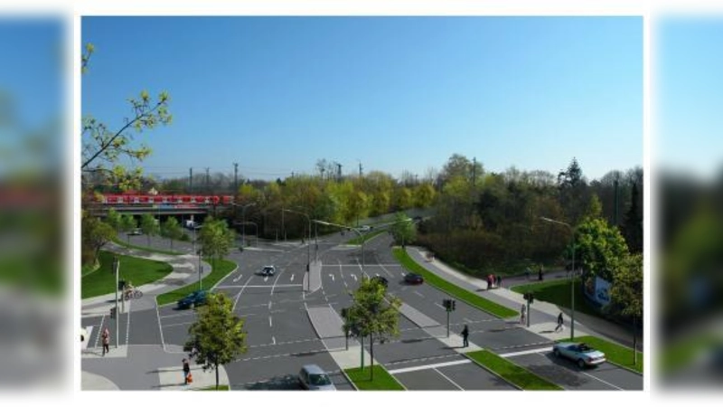 So soll die Kreuzung Lortzing-/Kaflerstraße später aussehen. In natura kann man die neuen Straßenführungen derzeit nur erahnen. (Foto: PI)